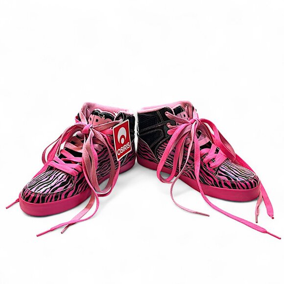 Osiris MidTown Girls Pink/Black Zebra Sneaker Shoes Size 6M - Picture 3 of 12